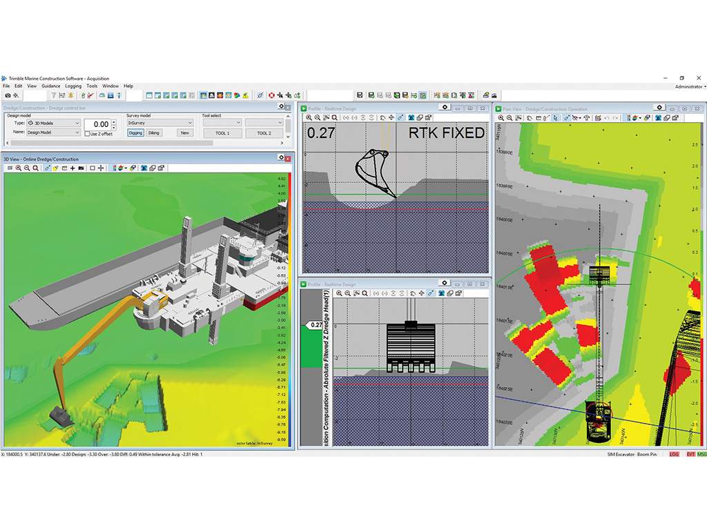 Trimble Marine Construction: Echtzeitvisualisierung Hydraulikbagger