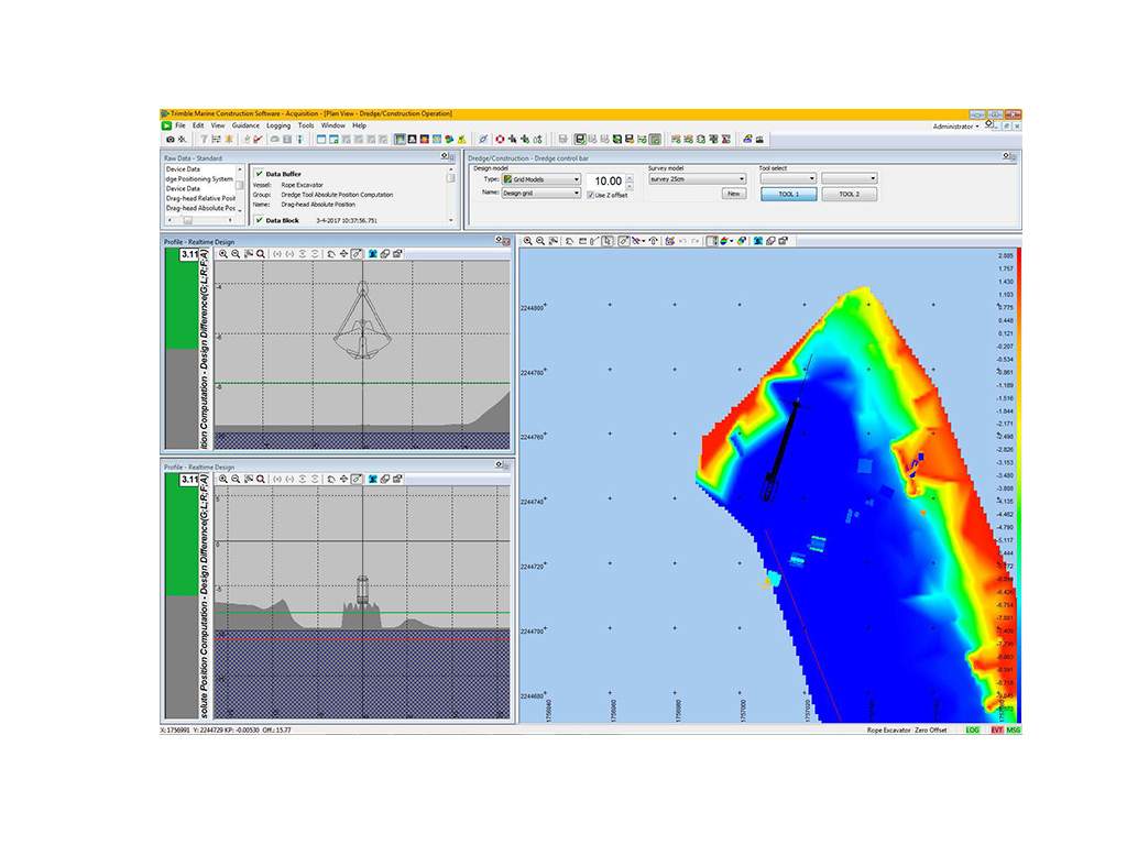 Trimble Marine Construction: Echtzeitvisualisierung Seilbagger