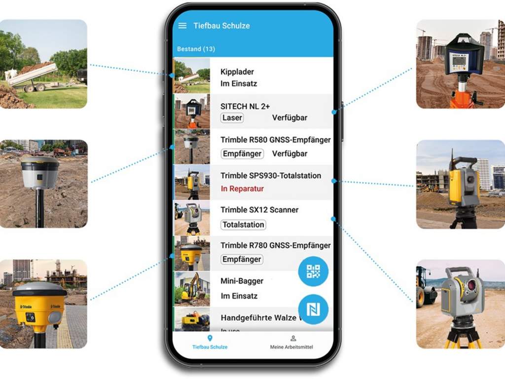 Mit Hilfe der zamics App können Sie den Status aller Maschinen und Geräte auf einen Blick sehen