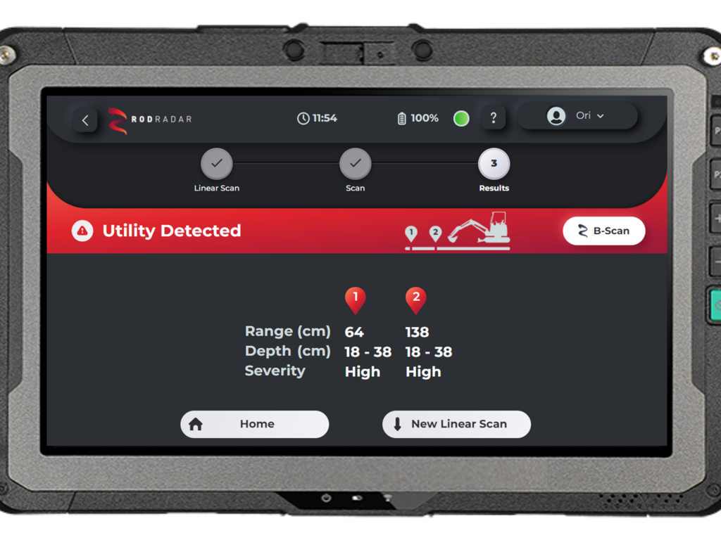 Life Dig Radar® mit Scan-Resultaten