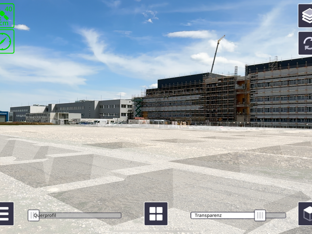 Mit dem Trimble SiteVision Punkte der geplanten Bebauung kontrollieren
