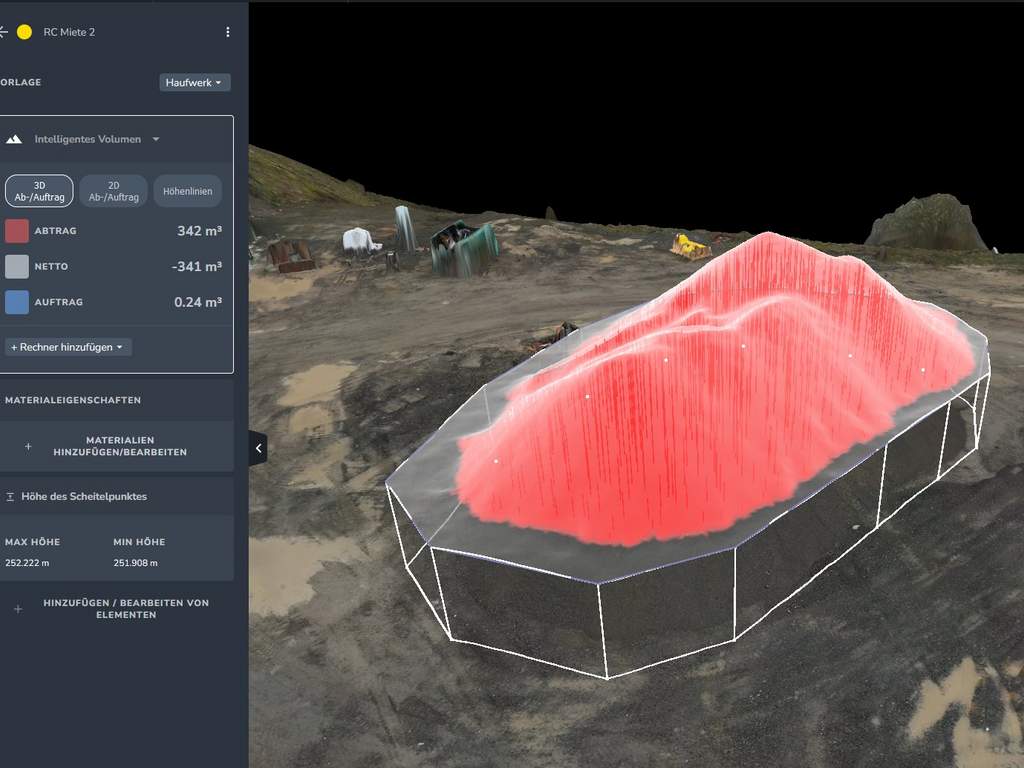 Trimble Stratus: Mietenaufmaß in einem Steinbruch