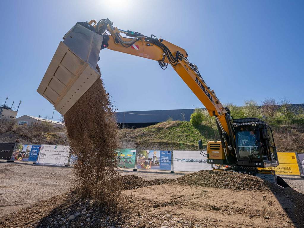 Auf Hydrema City Baggern ist Trimble Earthworks ist jetzt auch mit der 3D-Automatik nutzbar