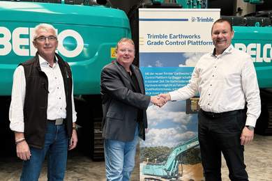 Vertriebspartnerschaft Maschinensteuerung mit der EMB Baumaschinen GmbH für Bagger der Marken Kobelco und Hydreama